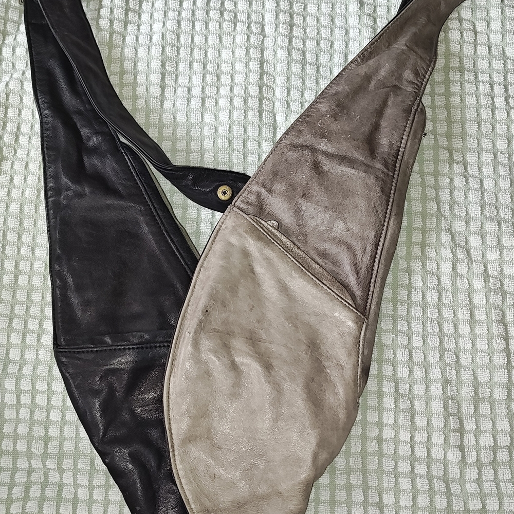 SASH BAG GUC Black and Gray Leather Crossbody